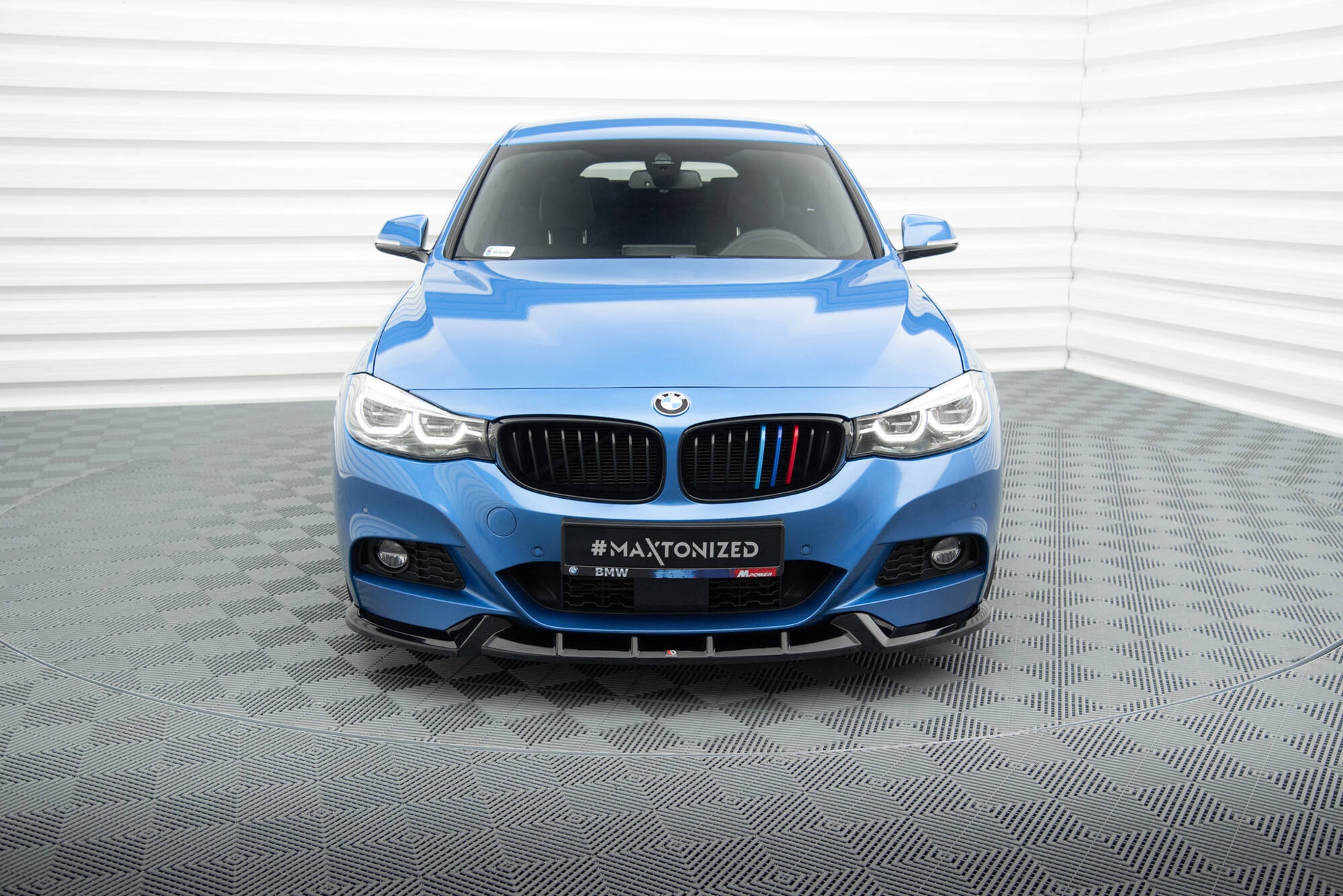 Maxton Front Ansatz V.1 für BMW 3er GT M-Paket F34 schwarz Hochglanz