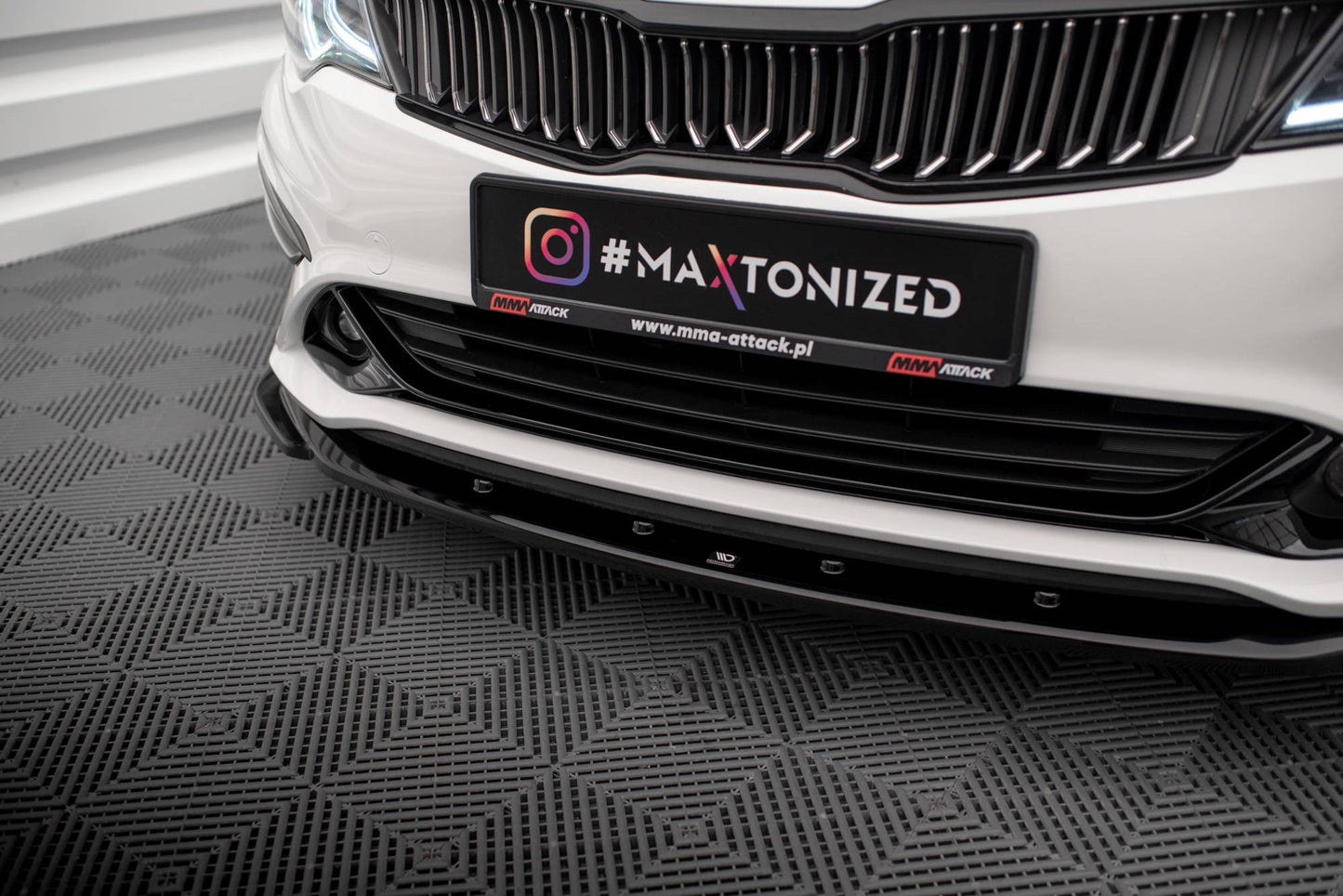 Maxton Front Ansatz V.2 für Kia Optima Mk4 Facelift schwarz Hochglanz