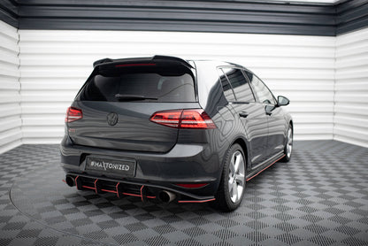 Maxton Spoiler CAP für 3D Volkswagen Golf R / R-Line / GTI Mk7 schwarz Hochglanz