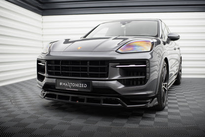 Maxton Front Ansatz für Porsche Cayenne Mk3 Facelift schwarz Hochglanz