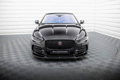 Maxton Front Ansatz V.2 für Jaguar XE X760 Facelift schwarz Hochglanz