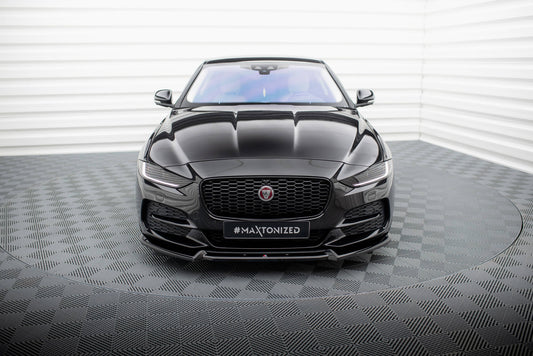 Maxton Front Ansatz V.2 für Jaguar XE X760 Facelift schwarz Hochglanz