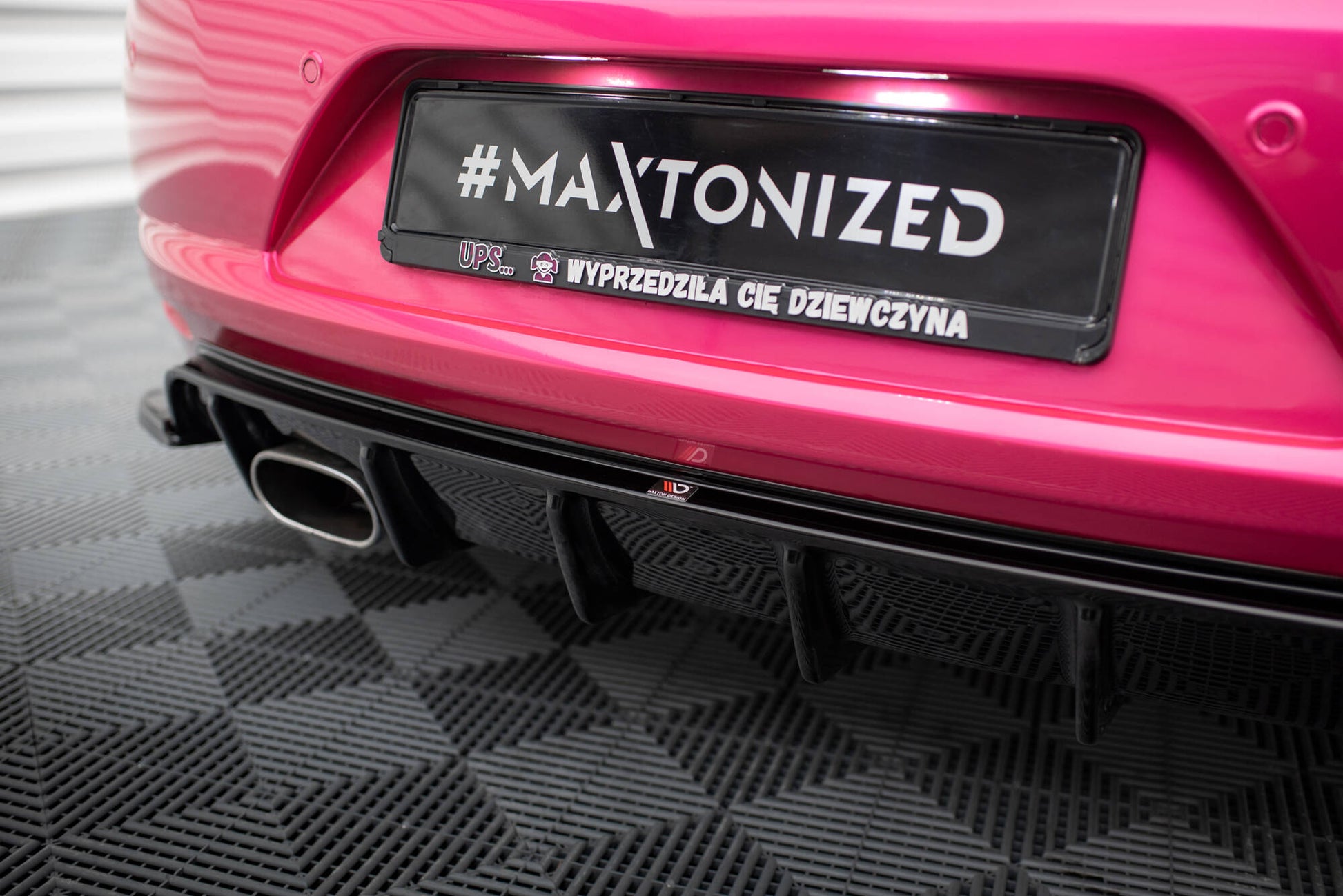 Maxton Diffusor Heck Ansatz V.1 für Volkswagen Scirocco Mk3  schwarz Hochglanz