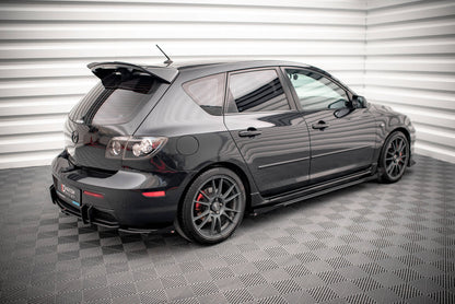 Maxton Street Pro Seitenschweller Ansatz für + Flaps Mazda 3 MPS Mk1 schwarz Hochglanz