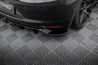 Maxton Heck Ansatz Flaps Diffusor V.2 für Volkswagen Scirocco Mk3  schwarz Hochglanz
