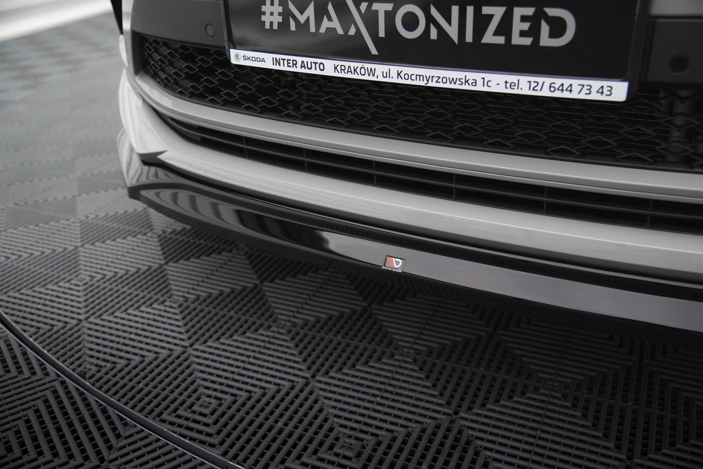 Maxton Front Ansatz V.2 für Skoda Kodiaq RS Mk1 Facelift schwarz Hochglanz