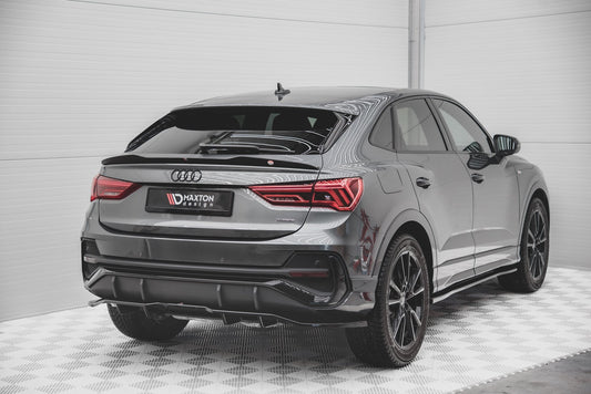 Maxton Mittlerer Diffusor Heck Ansatz DTM Look für Audi Q3 Sportback S-Line schwarz Hochglanz