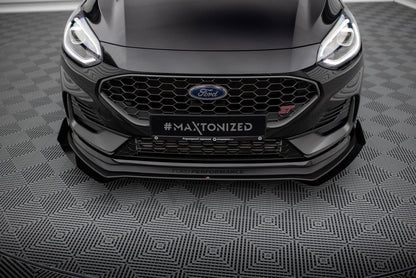 Maxton Front Flaps Ford Fiesta ST Mk8 Facelift schwarz Hochglanz