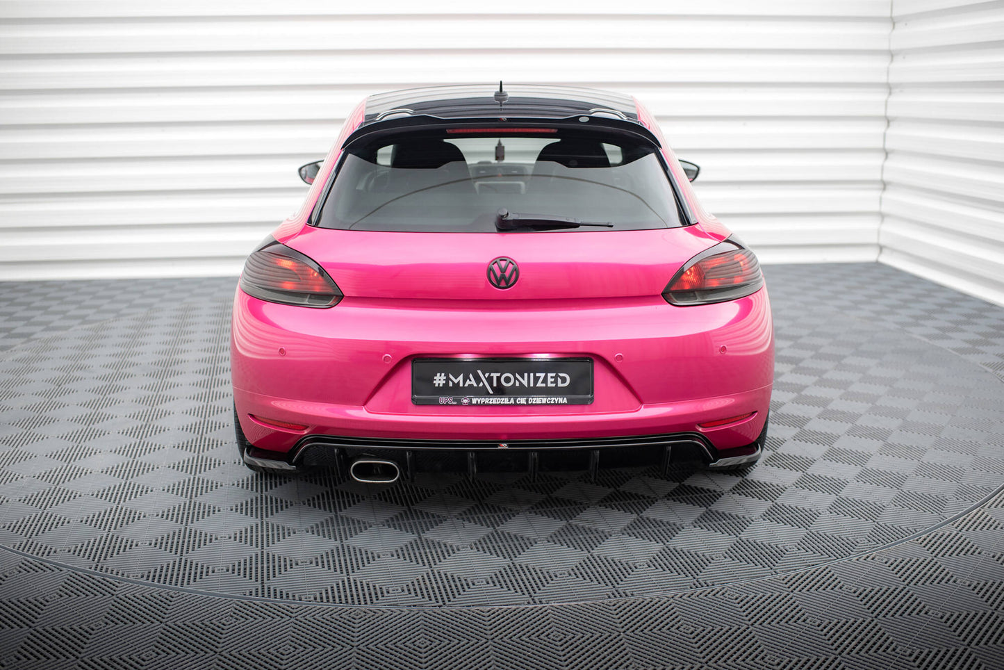 Maxton Heck Ansatz Flaps Diffusor V.2 für Volkswagen Scirocco Mk3  schwarz Hochglanz