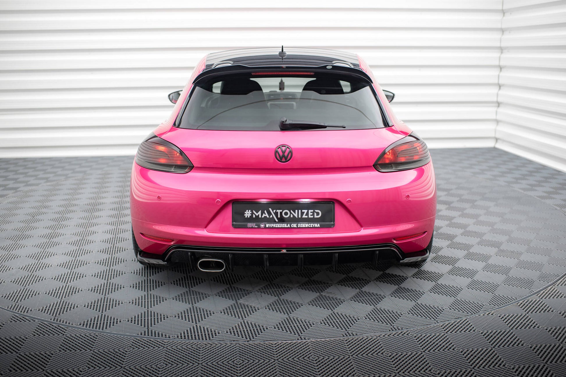 Maxton Heck Ansatz Flaps Diffusor V.2 für Volkswagen Scirocco Mk3  schwarz Hochglanz