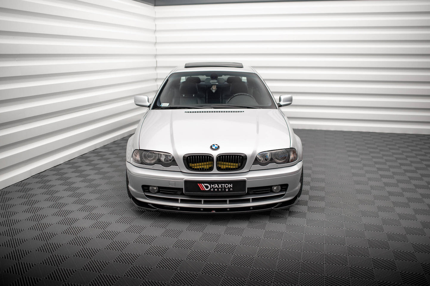 Maxton Front Ansatz V.1 für BMW 3er Coupe E46 schwarz Hochglanz