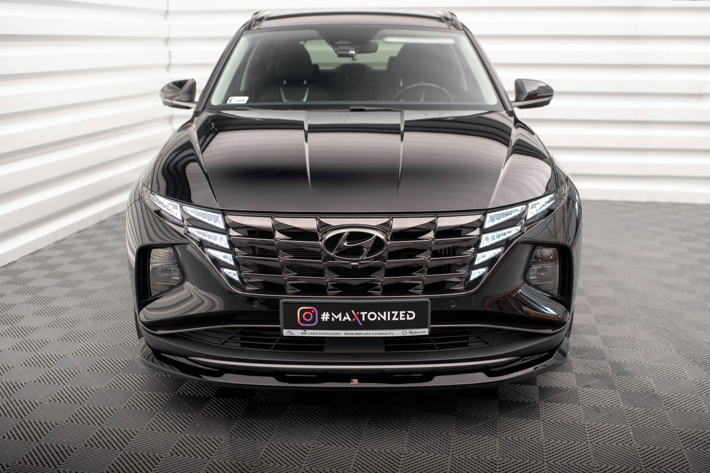 Maxton Front Ansatz V.1 für Hyundai Tucson Mk4 schwarz Hochglanz