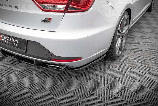 Maxton Heck Ansatz Flaps Diffusor V.1 für Seat Leon Cupra Sportstourer Mk3 schwarz Hochglanz