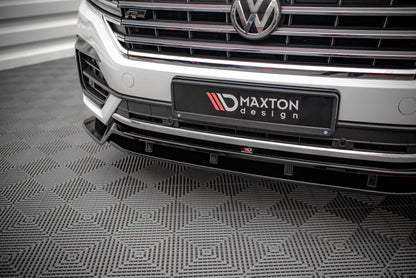 Maxton Front Ansatz für Volkswagen Touareg R-Line Mk3 schwarz Hochglanz