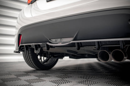 Maxton Mittlerer Diffusor Heck Ansatz DTM Look für V.2 Toyota Yaris Mk4 schwarz Hochglanz