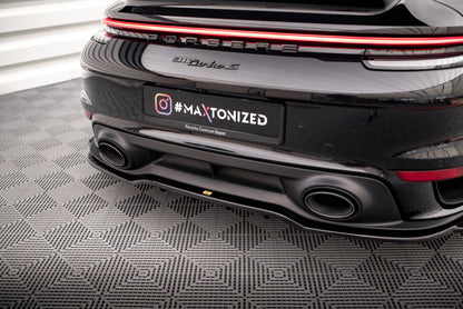 Maxton Mittlerer Diffusor Heck Ansatz DTM Look für Porsche 911 Turbo S 992 schwarz Hochglanz