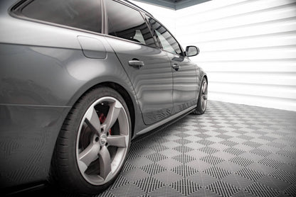 Maxton Seitenschweller Ansatz für V.2 für Audi A4 / A4 S-Line / S4 B8  schwarz Hochglanz