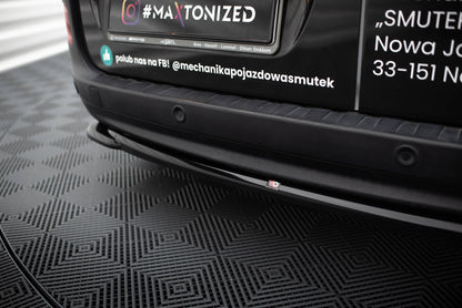 Maxton Zentrale Hinten Splitte Mercedes-Benz Citan Mk1 schwarz Hochglanz