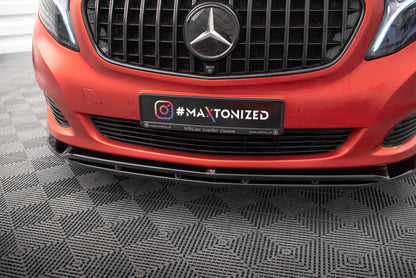 Maxton Front Ansatz V.4 für Mercedes-Benz V-Klasse W447 schwarz Hochglanz