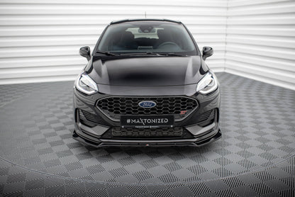 Maxton Front Ansatz V.4 für Ford Fiesta ST Mk8 Facelift schwarz Hochglanz