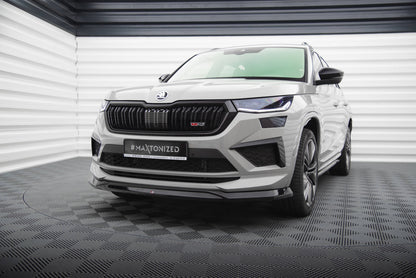 Maxton Front Ansatz V.2 für Skoda Kodiaq RS Mk1 Facelift schwarz Hochglanz