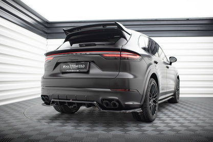 Maxton Mittlerer Diffusor Heck Ansatz DTM Look für Porsche Cayenne Sport Design Mk3 schwarz Hochglanz