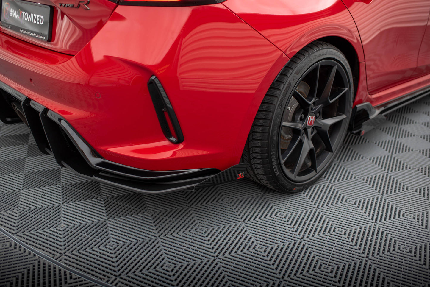 Maxton Hintere Seiten Flaps für Honda Civic Type-R Mk 11 schwarz Hochglanz