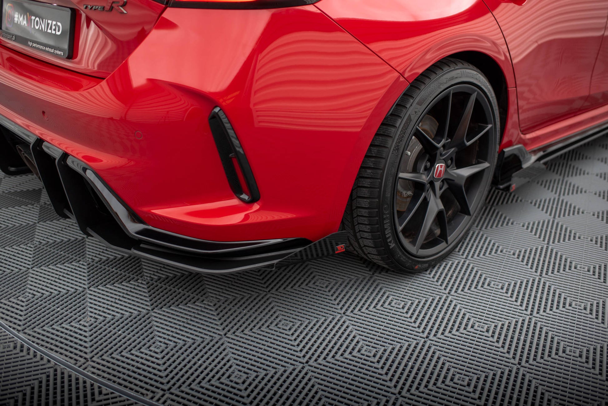 Maxton Hintere Seiten Flaps für Honda Civic Type-R Mk 11 schwarz Hochglanz