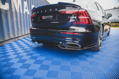 Maxton Mittlerer Diffusor Heck Ansatz DTM Look für Volvo S60/V60 R-Design Mk3 schwarz Hochglanz