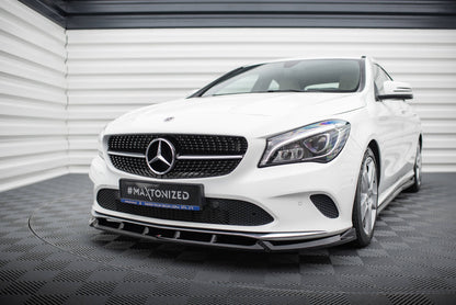 Maxton Front Ansatz für Mercedes-Benz CLA C117 Facelift schwarz Hochglanz