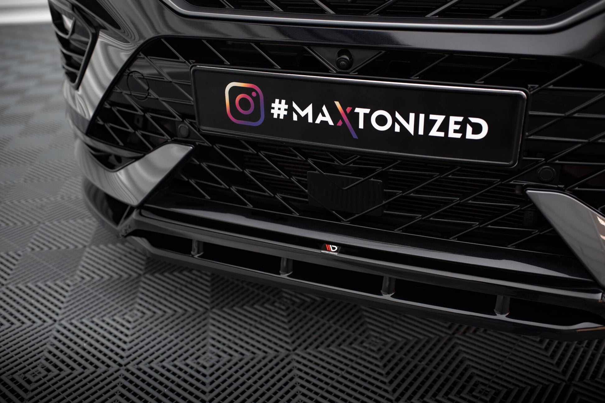Maxton Front Ansatz für Cupra Ateca Mk1 Facelift schwarz Hochglanz