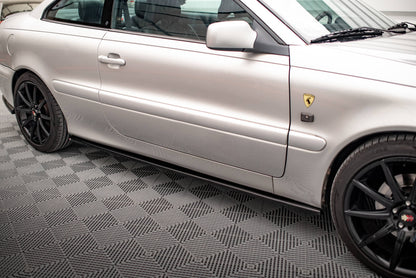 Maxton Seitenschweller Ansatz für Volvo C70 Mk1 schwarz Hochglanz