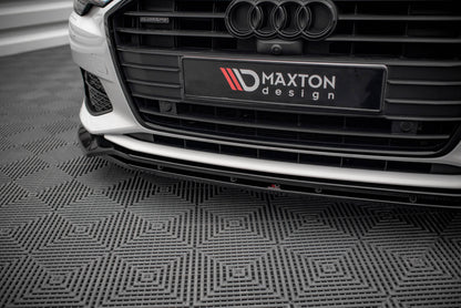 Maxton Front Ansatz V.3 für Audi A6 C8 schwarz Hochglanz