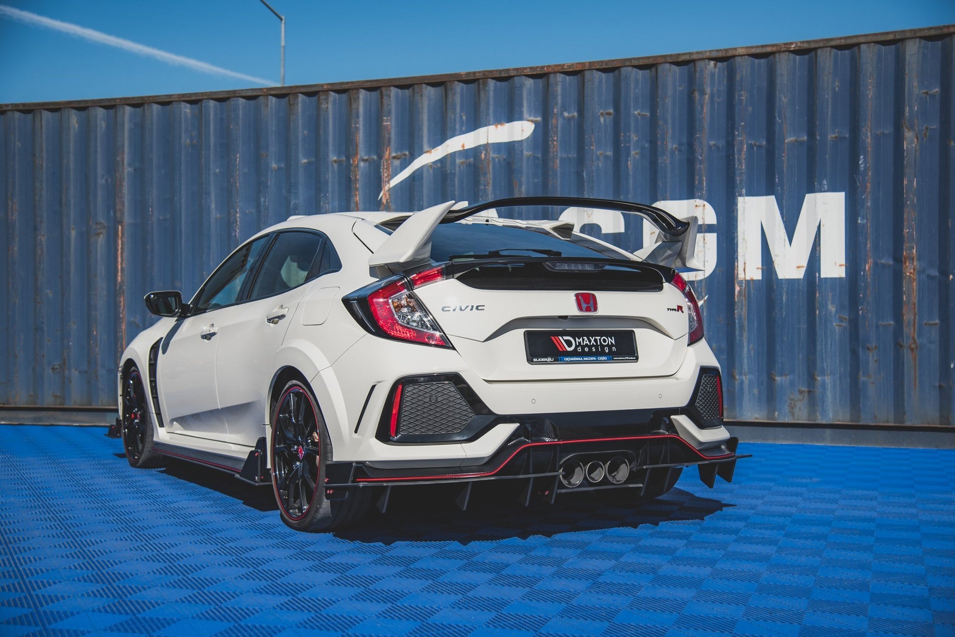 Maxton Robuste Racing Diffusor Heck Ansatz für Honda Civic X Type R
