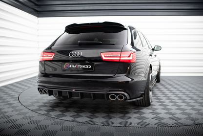 Maxton Diffusor Heck Ansatz für Audi A6 Avant C7 (Version mit Doppelauspuff auf beiden Seiten)