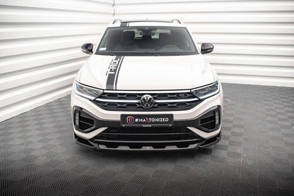 Maxton Front Ansatz V.2 für Volkswagen T-Roc R / R-Line Mk1 Facelift schwarz Hochglanz