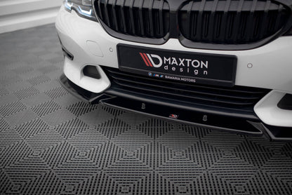 Maxton Front Ansatz V.1 für BMW 3er Sport Line G20 / G21 schwarz Hochglanz