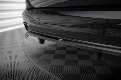 Maxton Mittlerer Diffusor Heck Ansatz DTM Look für BMW X7 M-Paket G07 Facelift schwarz Hochglanz