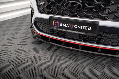 Maxton Front Ansatz V.1 für Hyundai Kona N Mk1 schwarz Hochglanz