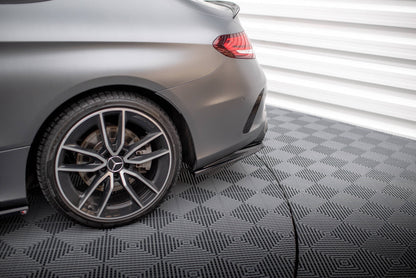 Maxton Mittlerer Diffusor Heck Ansatz DTM Look für Mercedes-AMG C43 Coupe C205 Facelift schwarz Hochglanz