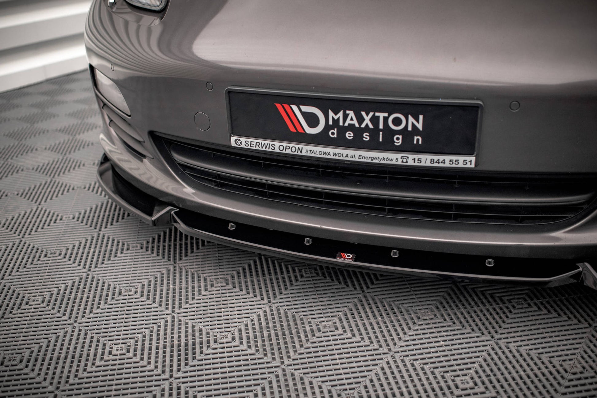 Maxton Front Ansatz V.2 für Porsche Panamera / Panamera Diesel 970 schwarz Hochglanz