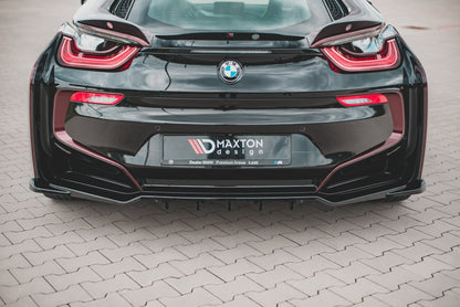 Maxton Mittlerer Diffusor Heck Ansatz DTM Look für BMW i8 schwarz Hochglanz