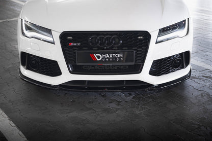 Maxton Front Ansatz V.4 für Audi RS7 C7 Facelift schwarz Hochglanz