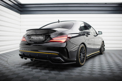 Maxton Mittlerer Diffusor Heck Ansatz DTM Look für Mercedes-AMG CLA 45 C117 Facelift schwarz Hochglanz