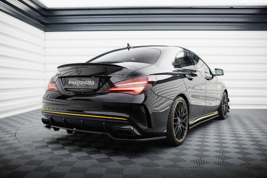 Maxton Mittlerer Diffusor Heck Ansatz DTM Look für Mercedes-AMG CLA 45 C117 Facelift schwarz Hochglanz