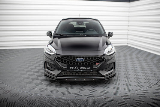 Maxton Front Ansatz V.2 für Ford Fiesta ST  Mk8 Facelift schwarz Hochglanz