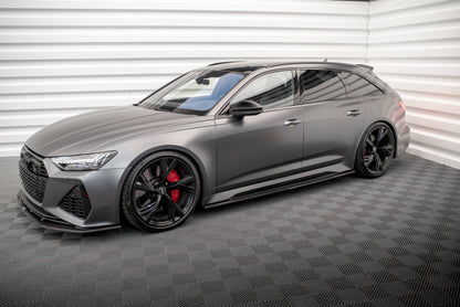 Maxton Set of Carbon Fiber Splitters Audi RS6 C8 schwarz matt