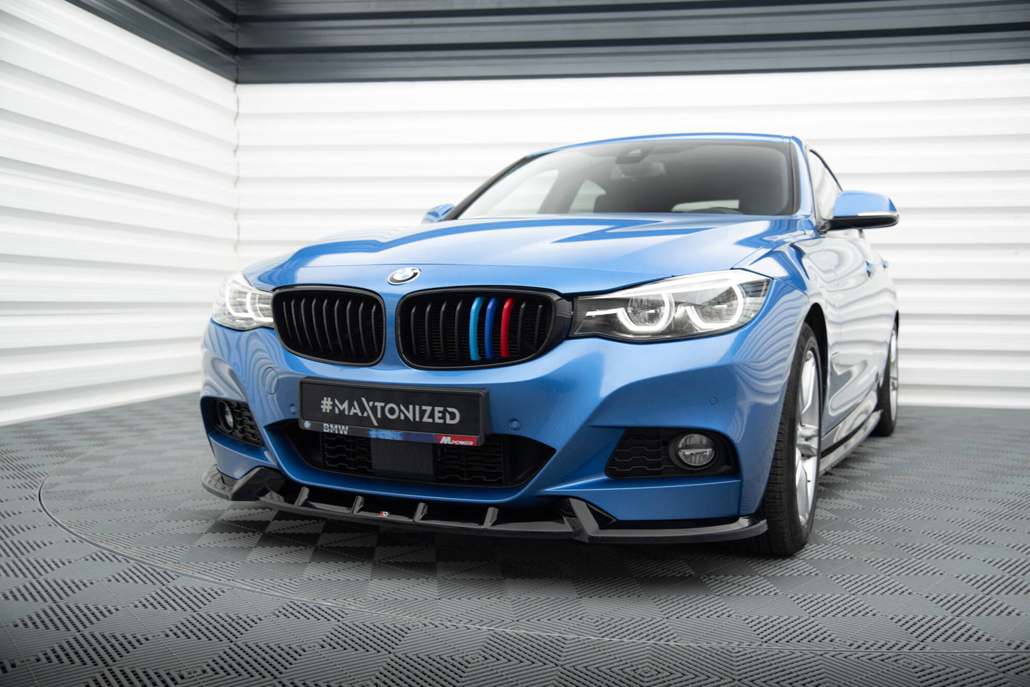 Maxton Front Ansatz V.1 für BMW 3er GT M-Paket F34 schwarz Hochglanz