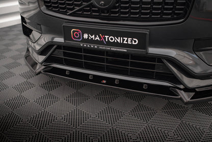 Maxton Front Ansatz V.2 für Volvo XC90 R-Design Mk2 Facelift schwarz Hochglanz