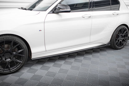 Maxton Seitenschweller Ansatz für V.3 für CSL Look BMW 1er M-Paket / M140i F20 Facelift schwarz Hochglanz